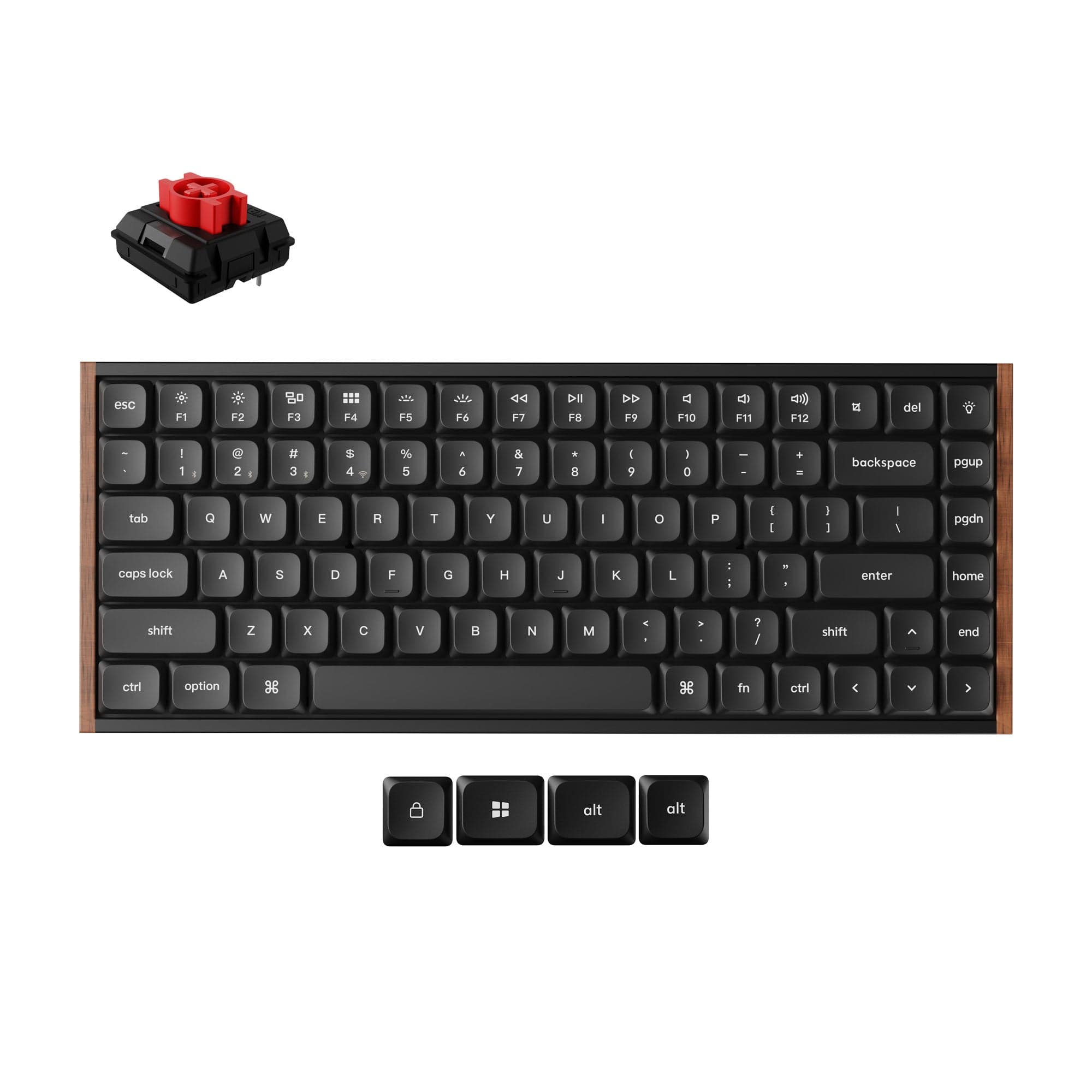 Black Keychron K3 Ultra 8K low-profile keyboard with wooden side panels